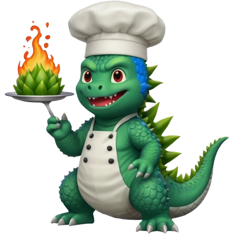 Godzilla that looks like the movies with a chef hat emoji