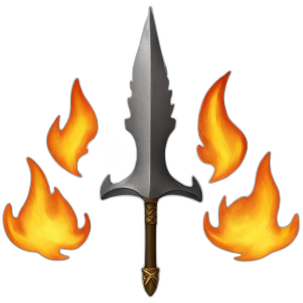 flame shaped as a ukrainian trident emoji
