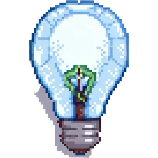 light bulb pixel art style emoji