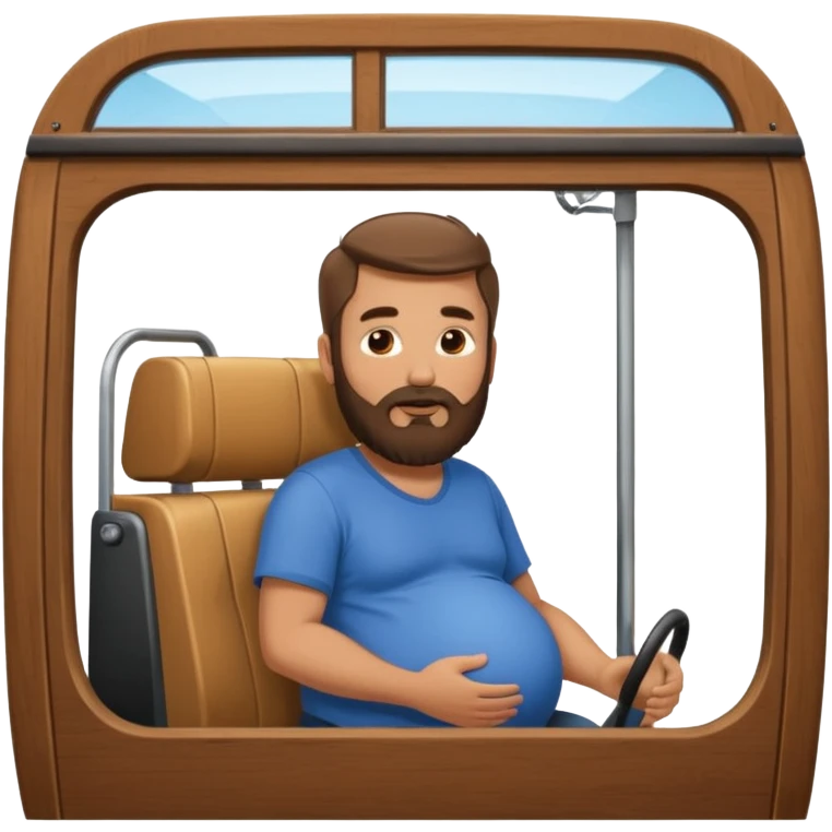 A cableway with a pregnant man inside emoji