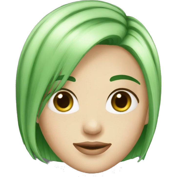 short green hair, fair skin, girl emoji