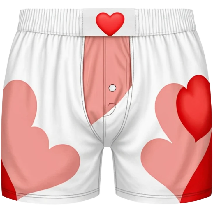 dungeon crawler carl's boxer shorts: white men's boxer shorts with red heart print emoji