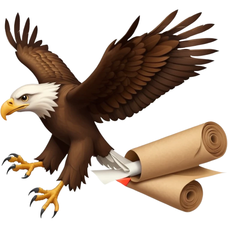 Eagle drag a roll of paper emoji