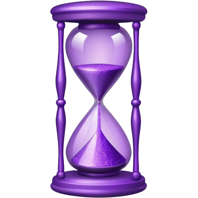 glitter purple hourglass emoji