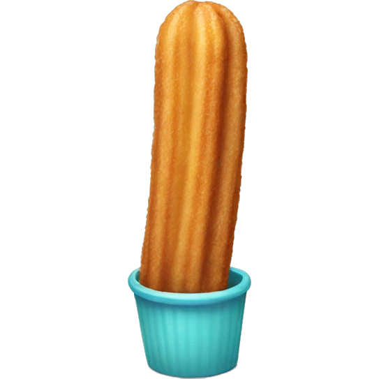 The churro with a chocolate tip emoji