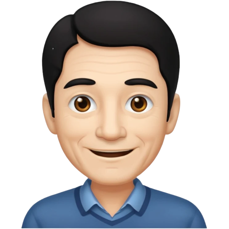 Old man with black hair and eyes but handsome emoji