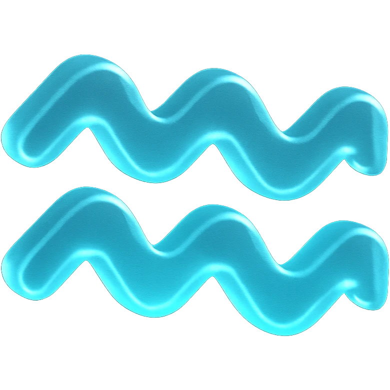 "A minimalistic glowing zodiac symbol ♒, centered on a dark cosmic background, symbol color #00d9ff, clean design, modern and luminous" emoji