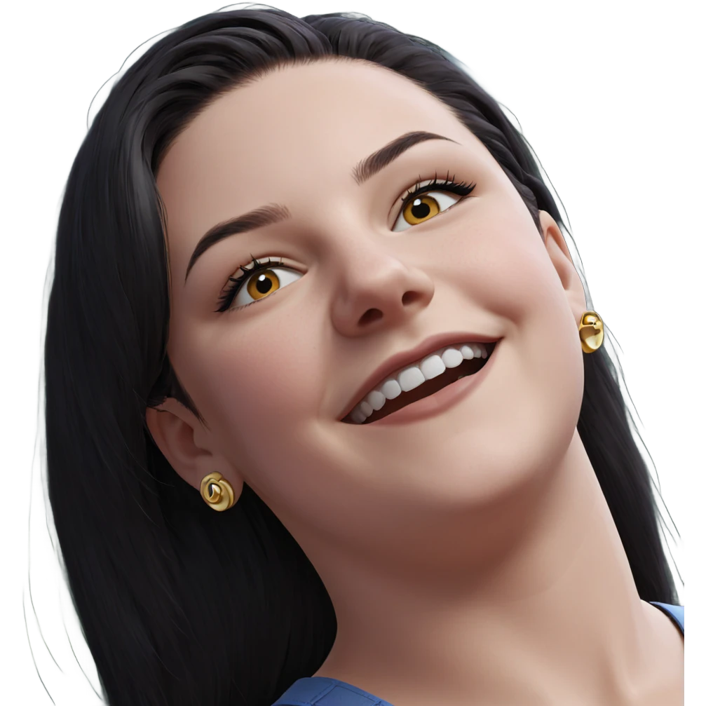 portrait of a girl with earrings emoji