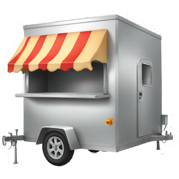 Pizza trailer, shining silver emoji