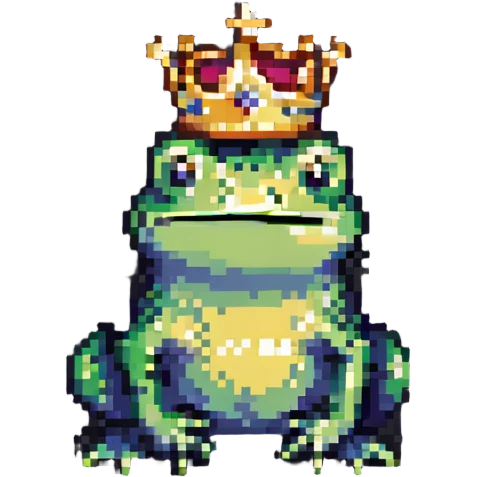 A crowned frog emoji