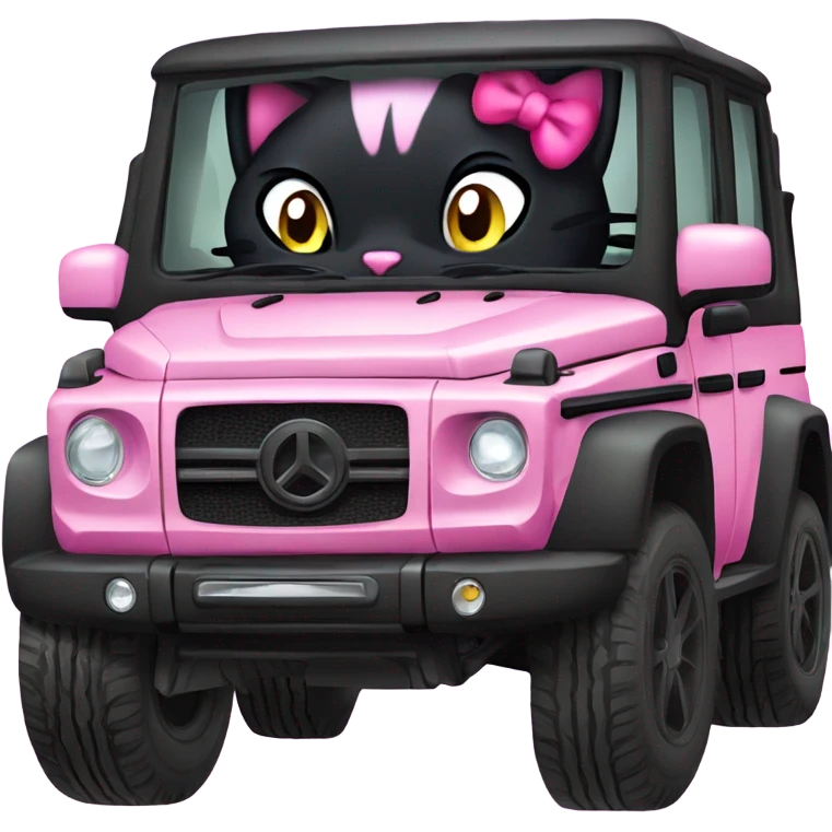 Hellos kitty kuromi on a g wagon emoji