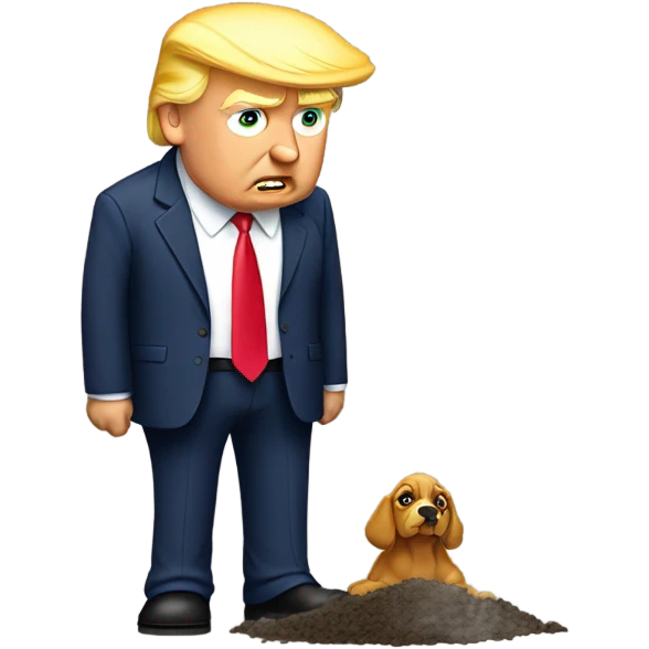 sad donald trump picking up poop emoji