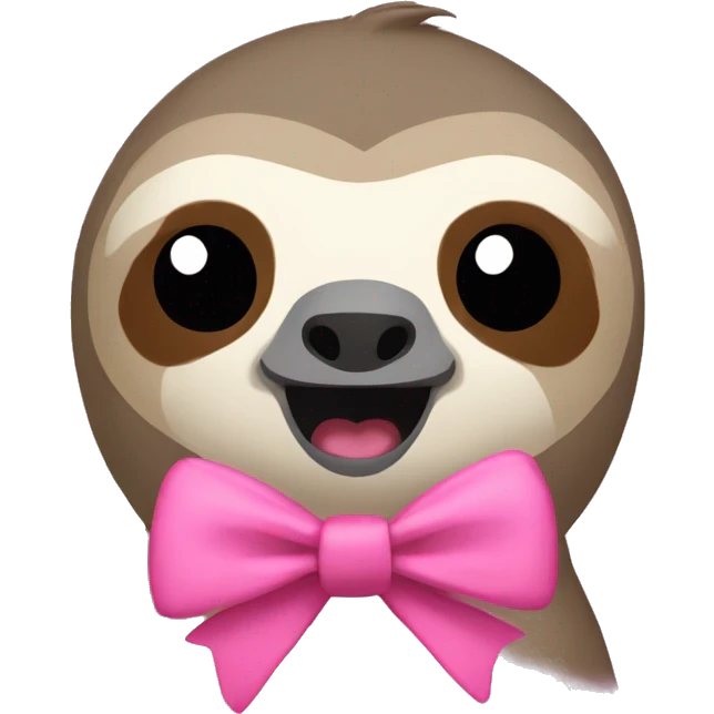 Sloth with a pink bow emoji