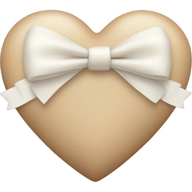 Beige heart with white bow emoji
