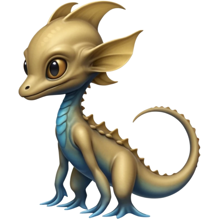 Life-like Brownish Aquatic Luxio-Alien-hybrid (full body) emoji
