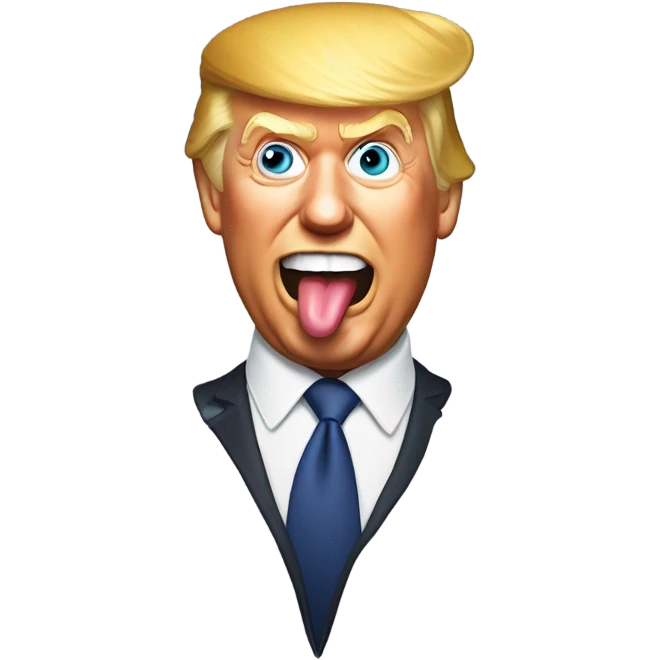 Donald trump sticking tounge out emoji