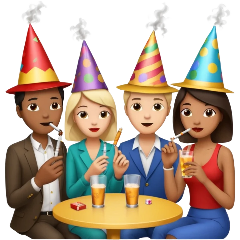 компания пьет и курит emoji