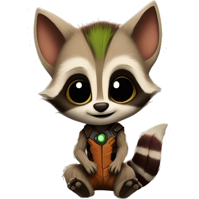 baby groot and rocket racoon emoji