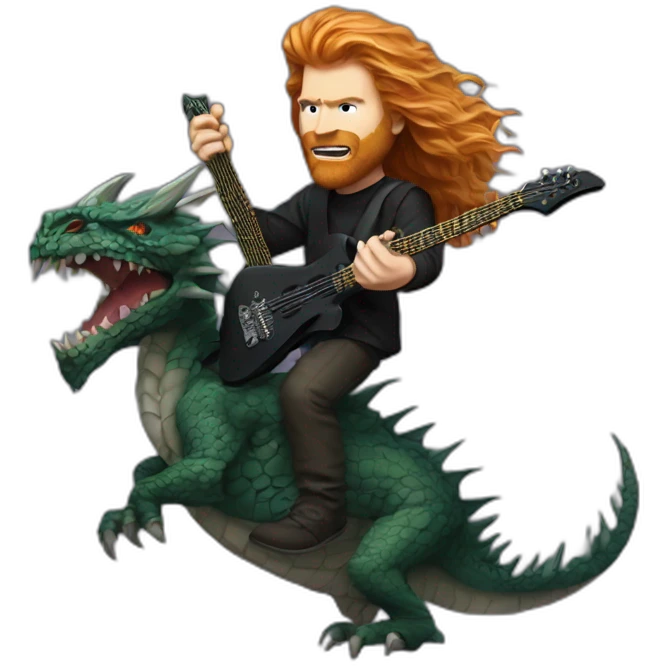 Dave Mustaine ridding dragon of death emoji