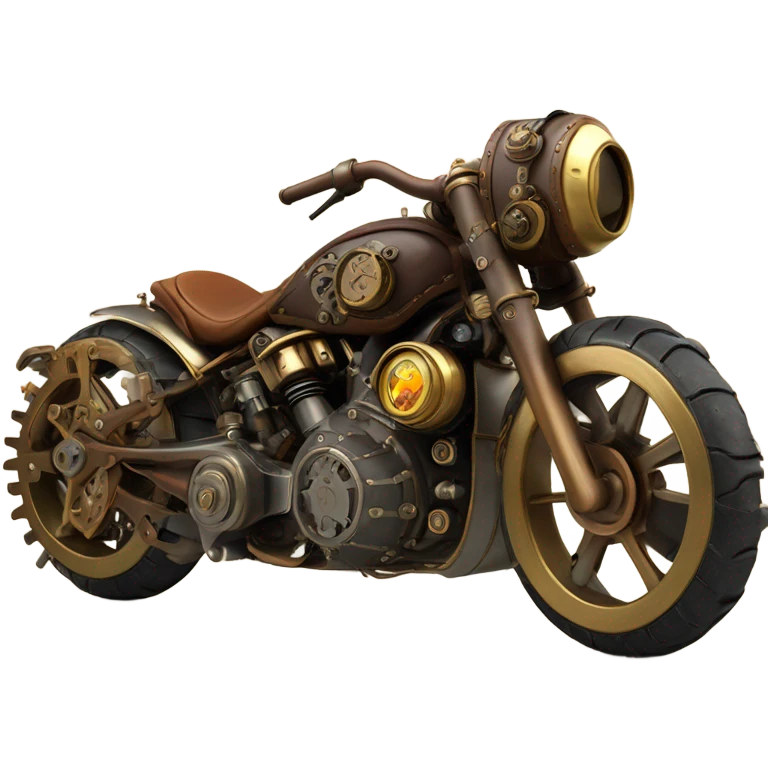 steampunk motorbike  frontal and back view emoji