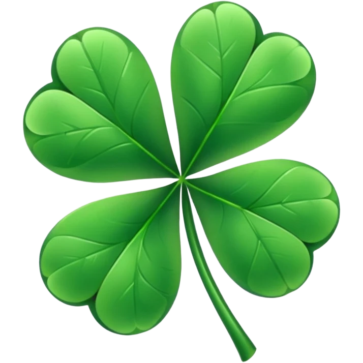 Lucky clover charm – green four-leaf clover. emoji