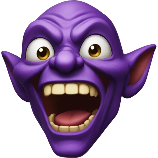a purple goblin laughing out loud emoji