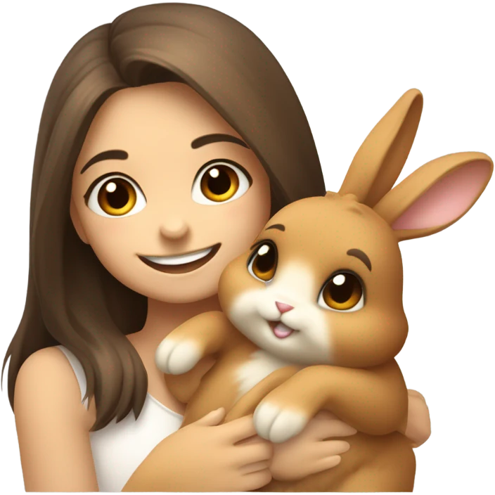 Caramel Rabbit with brunette girl emoji