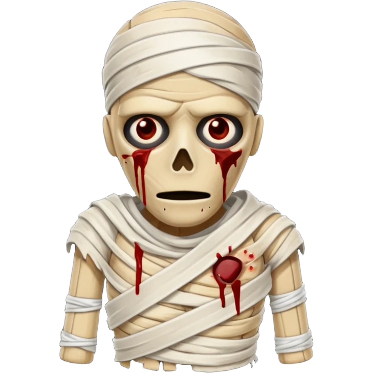halloween mummy with blood stains emoji