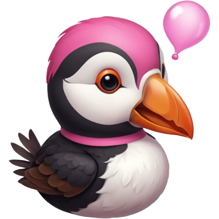 pink puffin blowing hot air from beak emoji