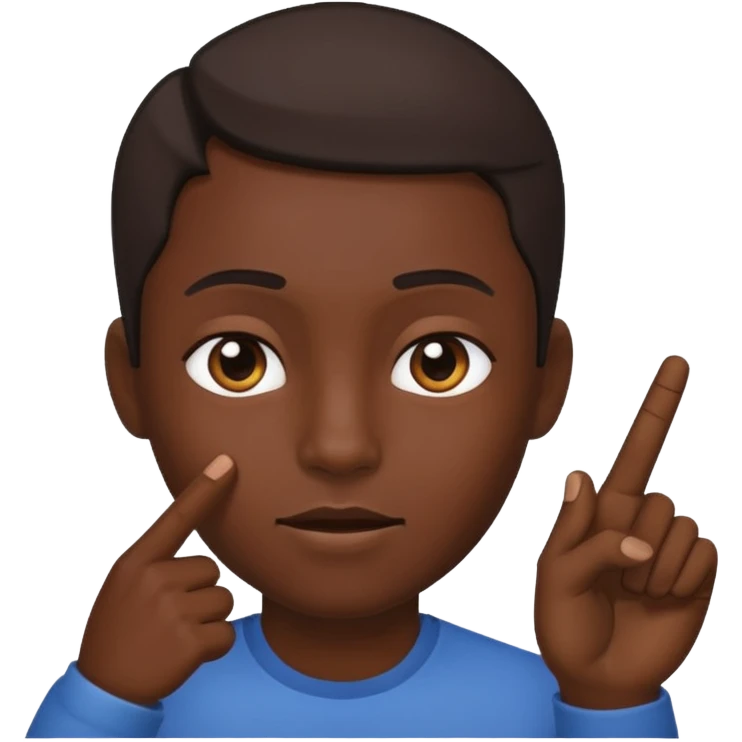 A person pointing is his head emoji