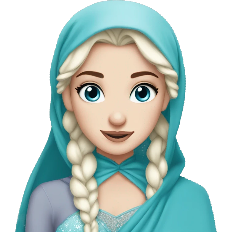 Hijabi elsa princess freckless blue eyes  emoji