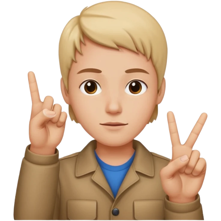 side eye peace signs emoji