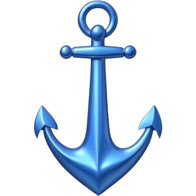 blue heart with an anchor emoji