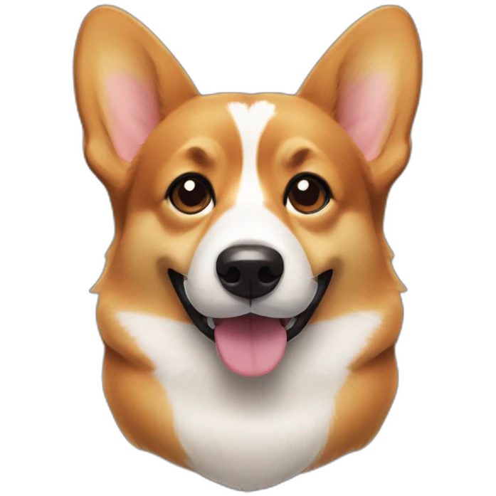 black and tan corgi face emoji