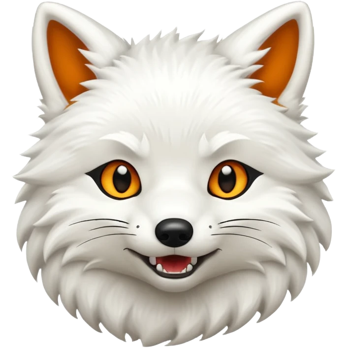 Growling white fox emoji