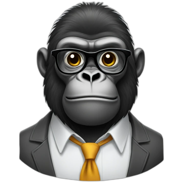 Nerdy gorilla emoji