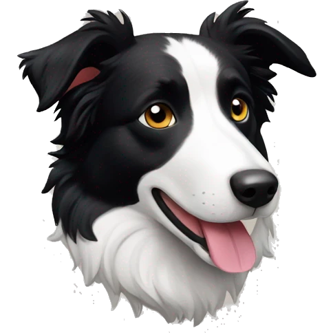 perro border collie silueta  emoji