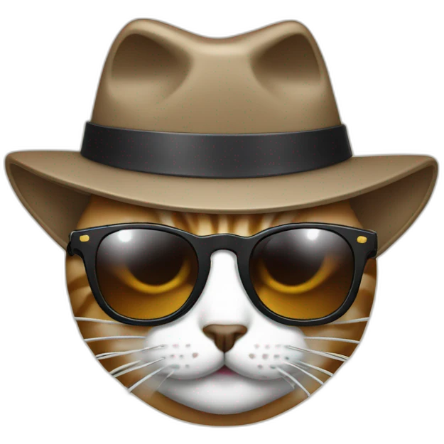 Cat with grill and shades and hat emoji