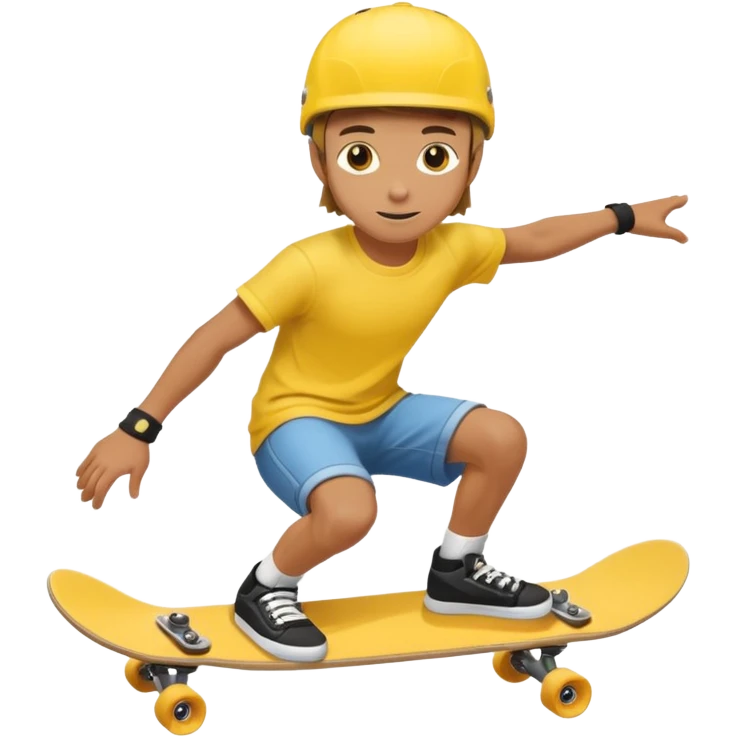 skater with skateboard and yellow helmet emoji