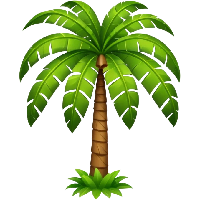 Palm Tree: cartoon flat body big leafs emoji