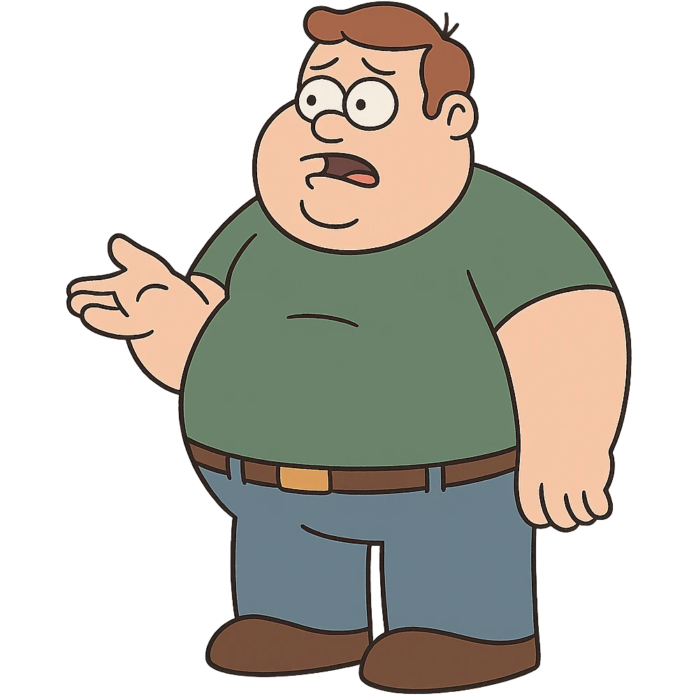 flat toon style big boy character emoji