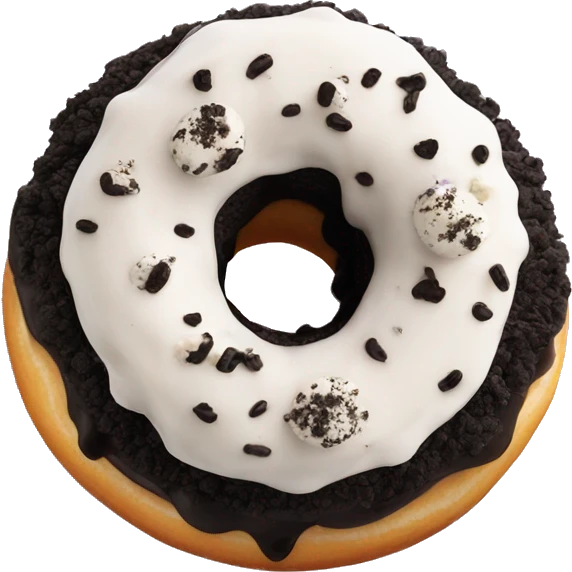 Oreo donut with oreo crumble on top emoji