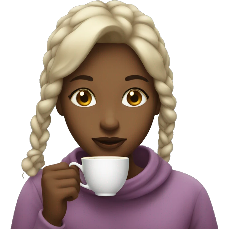 Girl sipping tea emoji