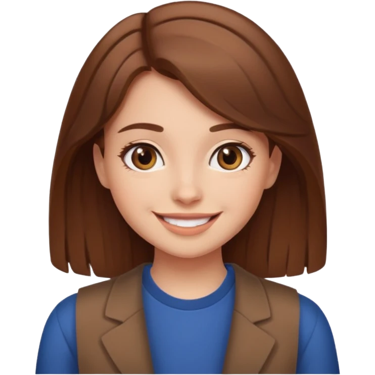 Brown-haired girl posing for a video to post on instagram emoji