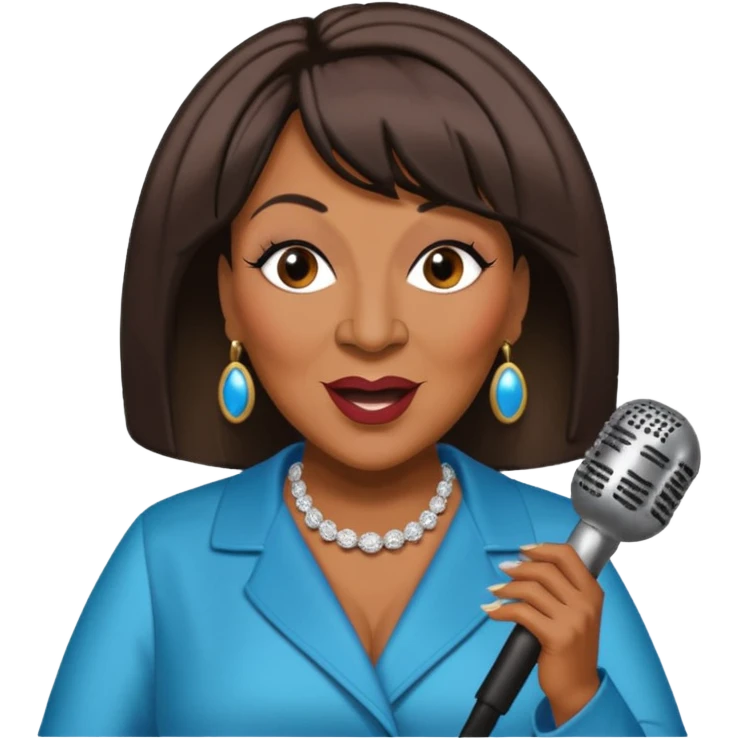Patti LaBelle with dark brown hair emoji