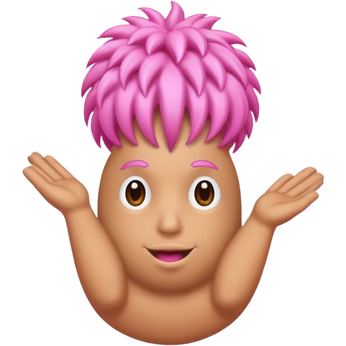 hand on big penis with pink tip and hair balls emoji