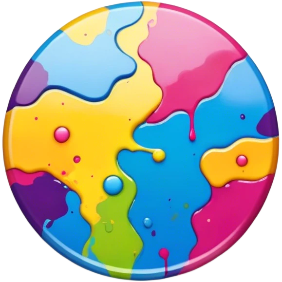 splash paint, colorful button with paint splatter and beveled edges emoji