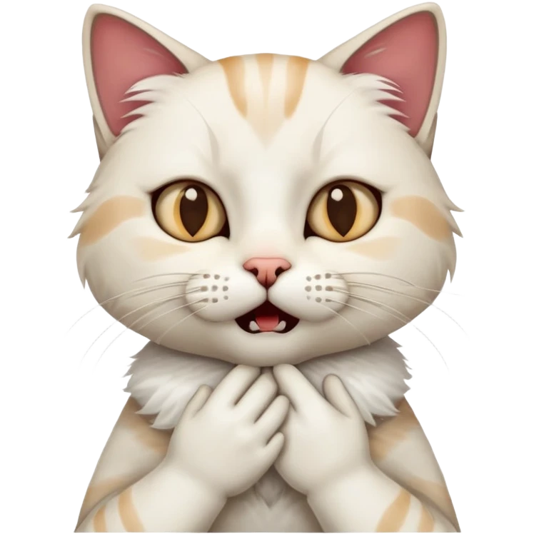Cat dead with hands on throat  emoji