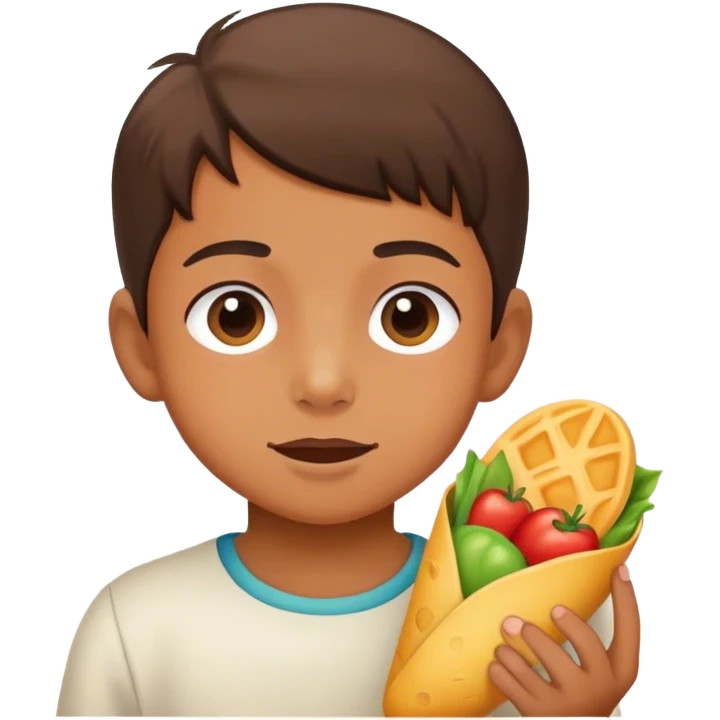Kid with food emoji