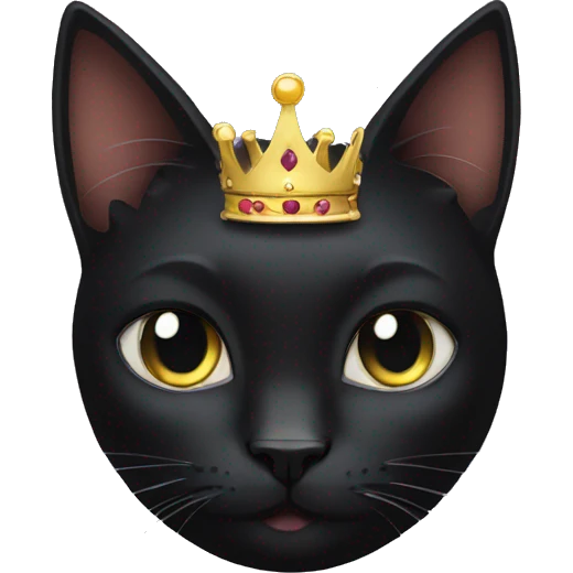 Black cat with crown show his scars emoji